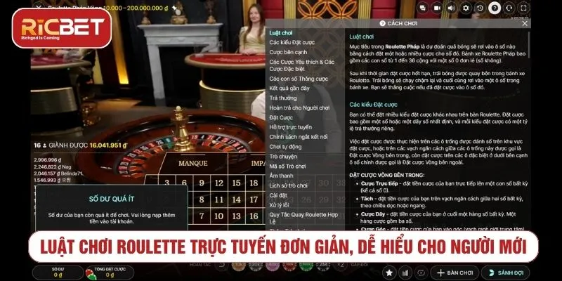 Cá Cược Roulette Trực Tuyến Với Trải Nghiệm Tuyệt Vời Nhất Luật chơi Roulette trực tuyến đơn giản, dễ hiểu cho người mới